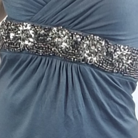 Charcoal Gray Beaded Tank Top - Picture 7 of 8
